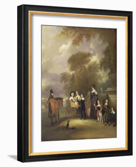 The Rev and Mrs Henry Palmer with their Six Younger Children at Withcote Hall-John E. Ferneley-Framed Giclee Print