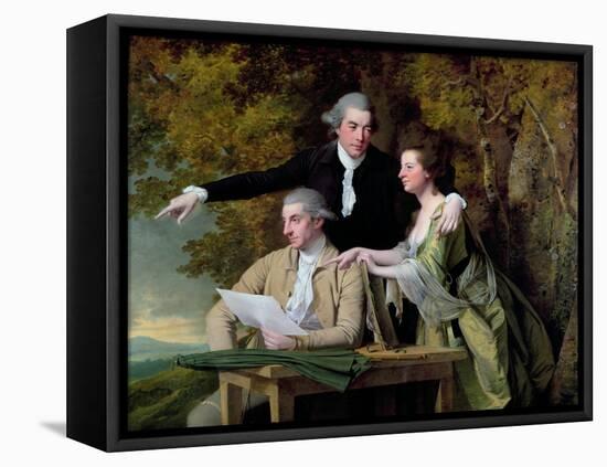 The Rev. D'Ewes Coke, His Wife Hannah and Daniel Parker Coke, M.P., c.1780-82-Joseph Wright of Derby-Framed Premier Image Canvas