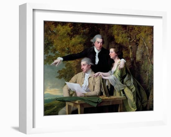 The Rev. D'Ewes Coke, His Wife Hannah and Daniel Parker Coke, M.P., c.1780-82-Joseph Wright of Derby-Framed Giclee Print