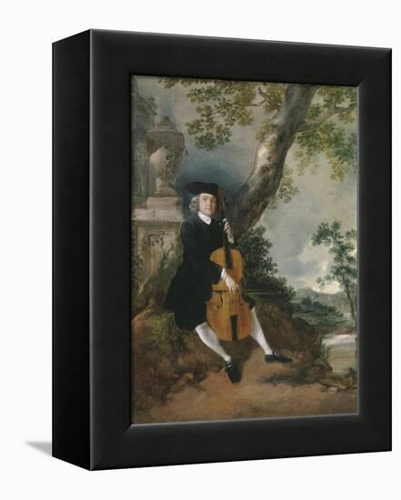 The Rev. John Chafy Playing the Violoncello in a Landscape-Thomas Gainsborough-Framed Premier Image Canvas