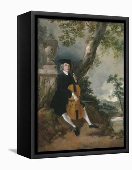 The Rev. John Chafy Playing the Violoncello in a Landscape-Thomas Gainsborough-Framed Premier Image Canvas