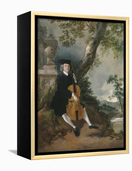 The Rev. John Chafy Playing the Violoncello in a Landscape-Thomas Gainsborough-Framed Premier Image Canvas