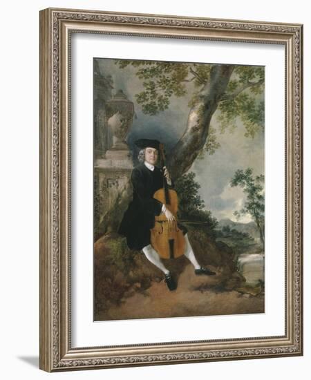 The Rev. John Chafy Playing the Violoncello in a Landscape-Thomas Gainsborough-Framed Giclee Print