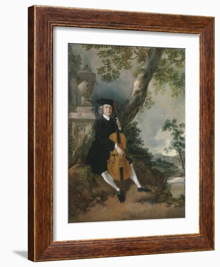 The Rev. John Chafy Playing the Violoncello in a Landscape-Thomas Gainsborough-Framed Giclee Print