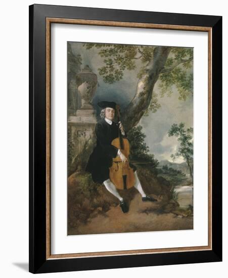 The Rev. John Chafy Playing the Violoncello in a Landscape-Thomas Gainsborough-Framed Giclee Print