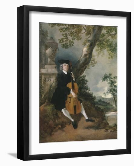 The Rev. John Chafy Playing the Violoncello in a Landscape-Thomas Gainsborough-Framed Giclee Print