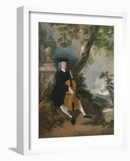 The Rev. John Chafy Playing the Violoncello in a Landscape-Thomas Gainsborough-Framed Giclee Print