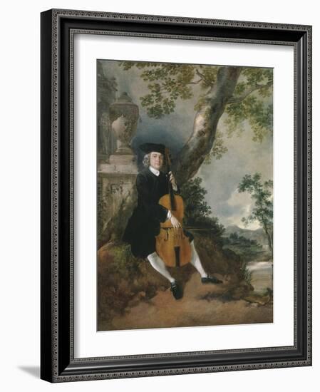 The Rev. John Chafy Playing the Violoncello in a Landscape-Thomas Gainsborough-Framed Giclee Print