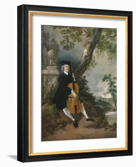 The Rev. John Chafy Playing the Violoncello in a Landscape-Thomas Gainsborough-Framed Giclee Print