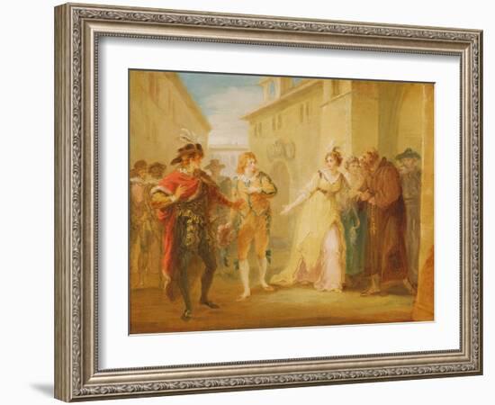 The Revelation of Olivia's Betrothal, from Act V, Scene I of 'Twelfth Night', C.1790-William Hamilton-Framed Giclee Print