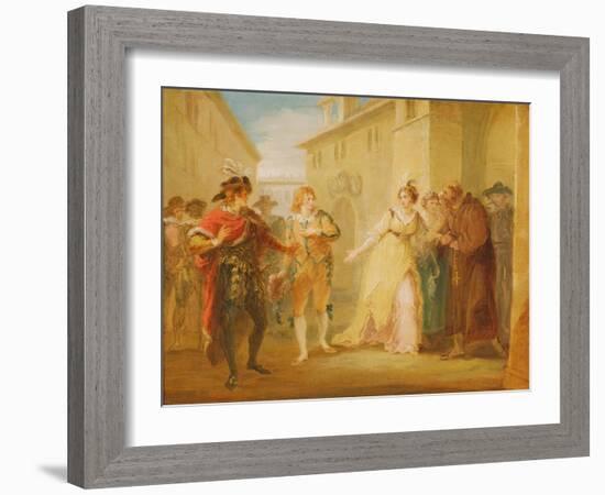 The Revelation of Olivia's Betrothal, from Act V, Scene I of 'Twelfth Night', C.1790-William Hamilton-Framed Giclee Print