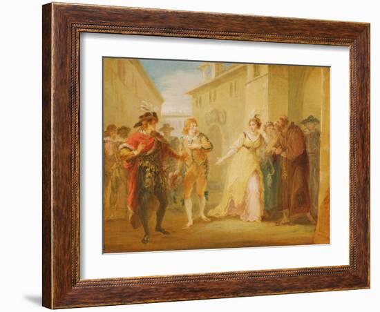 The Revelation of Olivia's Betrothal, from Act V, Scene I of 'Twelfth Night', C.1790-William Hamilton-Framed Giclee Print