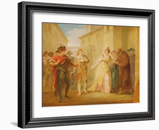 The Revelation of Olivia's Betrothal, from Act V, Scene I of 'Twelfth Night', C.1790-William Hamilton-Framed Giclee Print