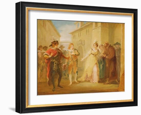 The Revelation of Olivia's Betrothal, from Act V, Scene I of 'Twelfth Night', C.1790-William Hamilton-Framed Giclee Print