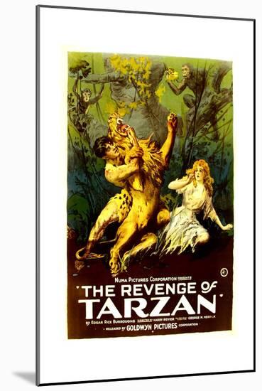 THE REVENGE OF TARZAN, from left: Gene Pollar, Karla Schramm, 1920-null-Mounted Premium Giclee Print