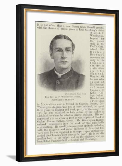 The Reverend a F Winnington-Ingram, New Canon of St Paul's-null-Framed Giclee Print