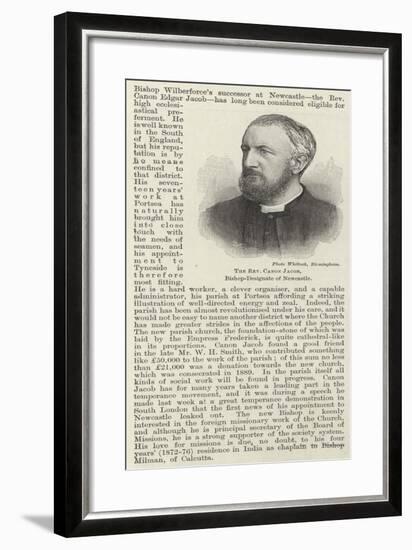 The Reverend Canon Jacob, Bishop-Designate of Newcastle-null-Framed Giclee Print