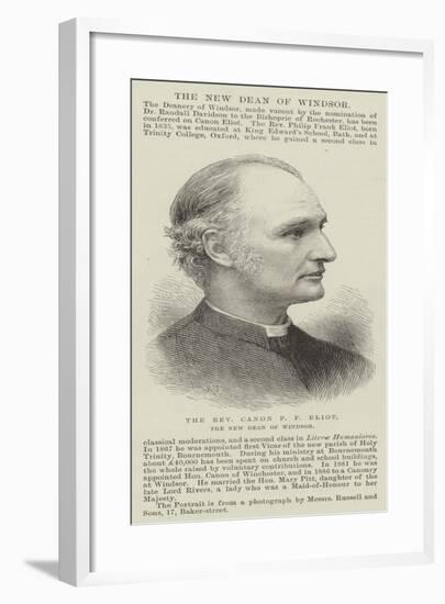 The Reverend Canon P F Eliot, the New Dean of Windsor-null-Framed Giclee Print