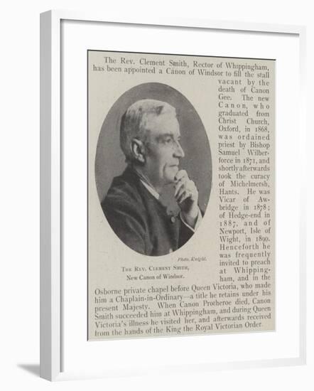 The Reverend Clement Smith, New Canon of Windsor-null-Framed Giclee Print