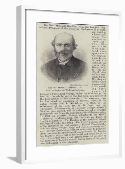 The Reverend Marshall Randles, Dd, New President of the Wesleyan Conference-null-Framed Giclee Print