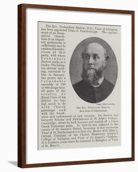 The Reverend Prebendary Barlow, New Dean of Peterborough-null-Framed Giclee Print