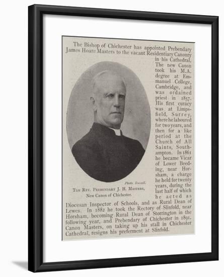 The Reverend Prebendary J H Masters, New Canon of Chichester-null-Framed Giclee Print