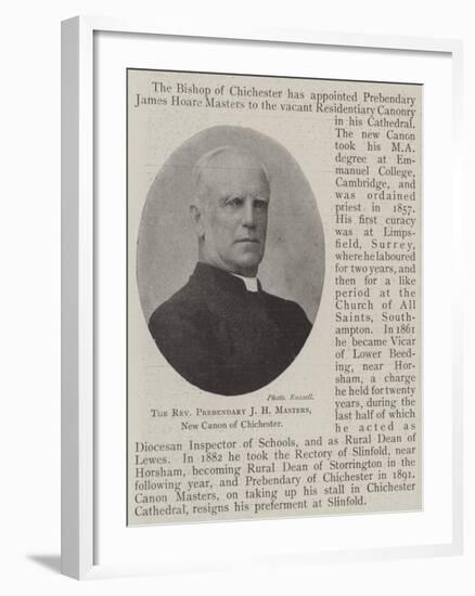 The Reverend Prebendary J H Masters, New Canon of Chichester-null-Framed Giclee Print