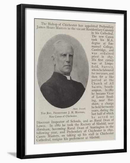 The Reverend Prebendary J H Masters, New Canon of Chichester-null-Framed Giclee Print