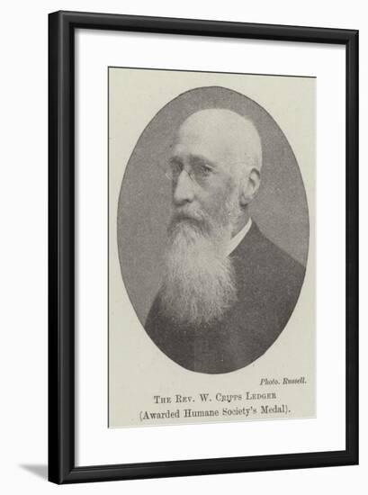 The Reverend W Cripps Ledger, Awarded Humane Society's Medal-null-Framed Giclee Print