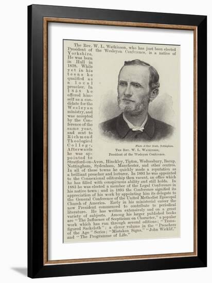 The Reverend W L Watkinson, President of the Wesleyan Conference-null-Framed Giclee Print