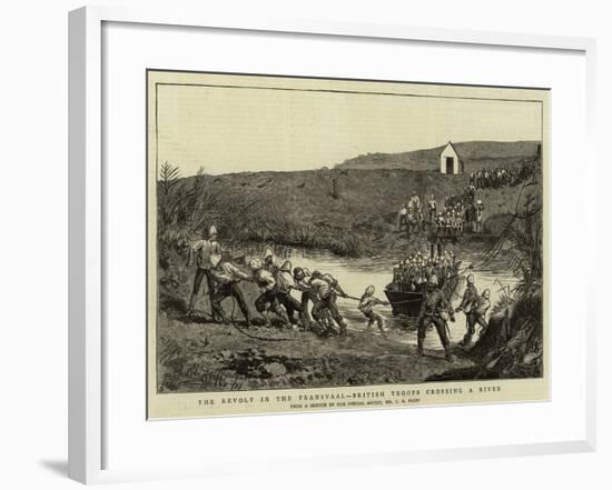 The Revolt in the Transvaal, British Troops Crossing a River-Charles Edwin Fripp-Framed Giclee Print