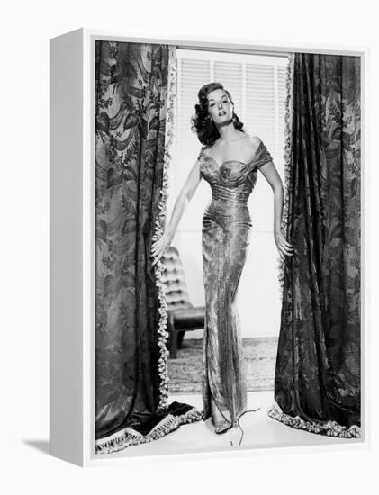 The Revolt of Mamie Stover, Jane Russell, in a Gown by William Travilla, 1956-null-Framed Stretched Canvas