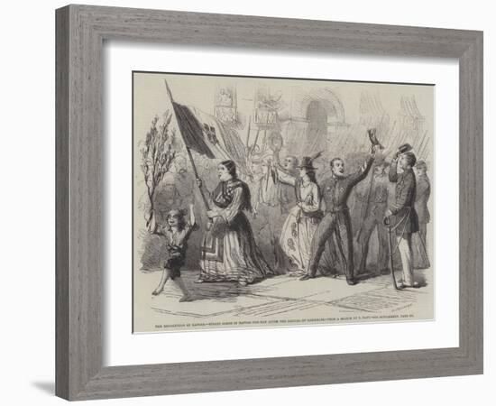 The Revolution in Naples, Street Scene in Naples the Day after the Arrival of Garibaldi-Thomas Nast-Framed Giclee Print