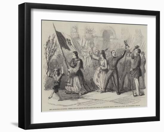 The Revolution in Naples, Street Scene in Naples the Day after the Arrival of Garibaldi-Thomas Nast-Framed Giclee Print