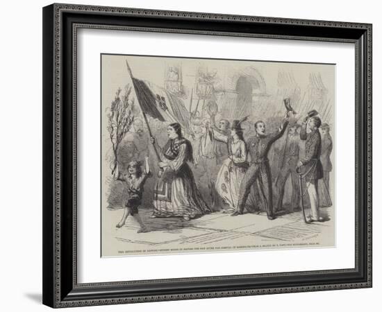 The Revolution in Naples, Street Scene in Naples the Day after the Arrival of Garibaldi-Thomas Nast-Framed Giclee Print