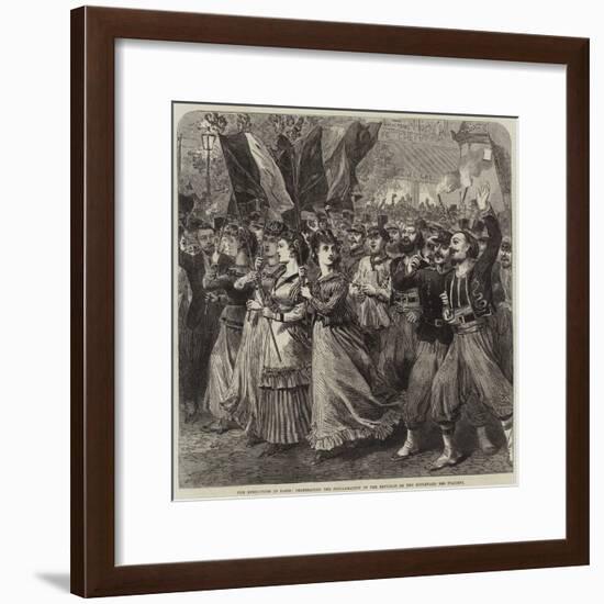 The Revolution in Paris, Celebrating the Proclamation of the Republic on the Boulevard Des Italiens-Arthur Hopkins-Framed Giclee Print