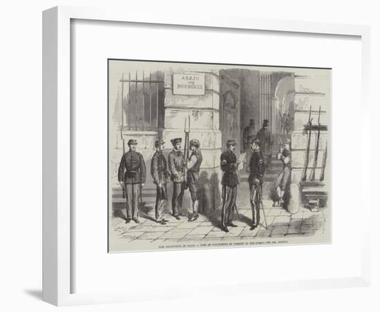 The Revolution in Spain, a Post of Volunteers of Liberty in the Puerta Del Sol, Madrid-null-Framed Giclee Print