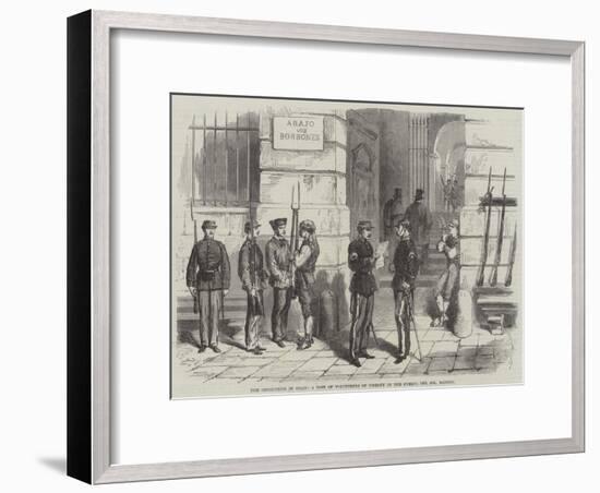 The Revolution in Spain, a Post of Volunteers of Liberty in the Puerta Del Sol, Madrid-null-Framed Giclee Print