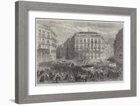 The Revolution in Spain, Entrance of General Prim into Madrid-Charles Robinson-Framed Giclee Print