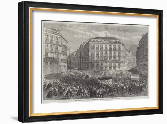 The Revolution in Spain, Entrance of General Prim into Madrid-Charles Robinson-Framed Giclee Print