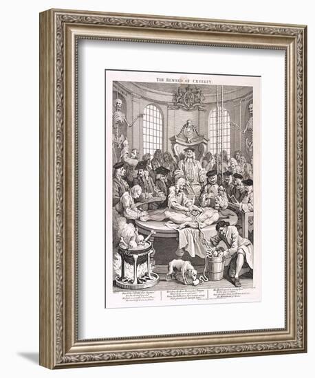 The Reward of Cruelty, Plate IV from the Four Stages of Cruelty, 1751-William Hogarth-Framed Giclee Print