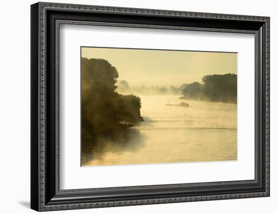 The Rhine, Fog Mood, Sunrise, Speyer, Rhineland-Palatinate, Germany-Ronald Wittek-Framed Photographic Print