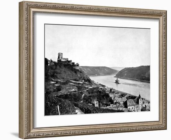 The Rhine, Gutenfels, and the Pfalz, Germany, 1893-John L Stoddard-Framed Giclee Print