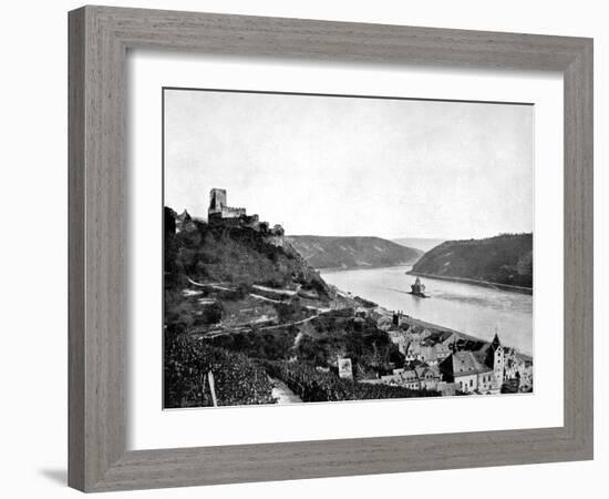 The Rhine, Gutenfels, and the Pfalz, Germany, 1893-John L Stoddard-Framed Giclee Print