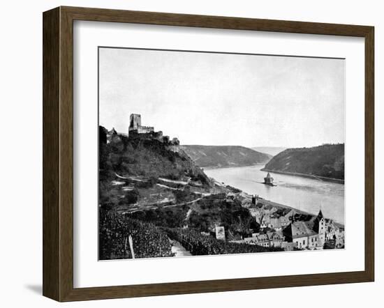 The Rhine, Gutenfels, and the Pfalz, Germany, 1893-John L Stoddard-Framed Giclee Print