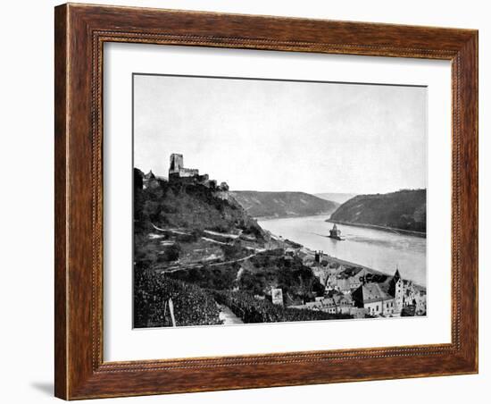 The Rhine, Gutenfels, and the Pfalz, Germany, 1893-John L Stoddard-Framed Giclee Print