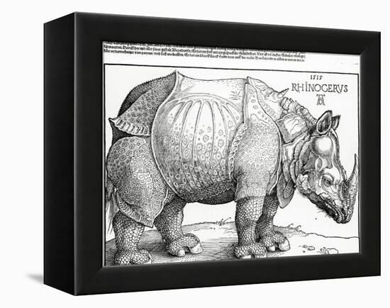 The Rhinoceros, 1515 (Woodcut)-Albrecht Dürer-Framed Premier Image Canvas