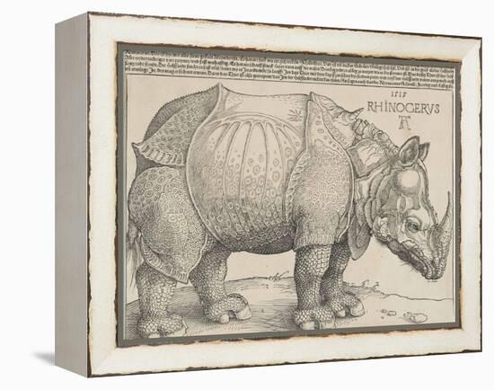 The Rhinoceros, 1515-Albrecht Drer-Framed Premier Image Canvas