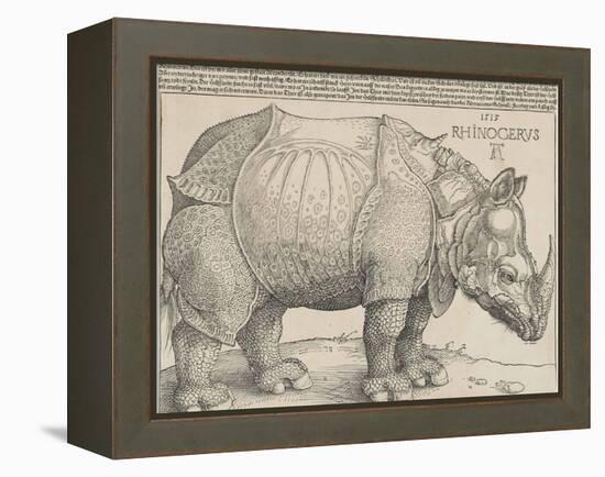 The Rhinoceros, 1515-Albrecht Drer-Framed Premier Image Canvas