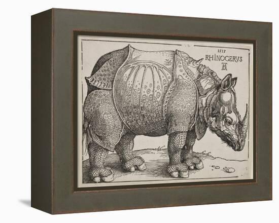 The Rhinoceros, 1515-Albrecht Dürer-Framed Premier Image Canvas